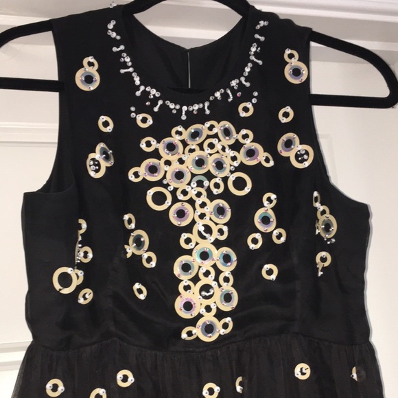 Vivienne Tam : Black sequined silk party dress - Picture 3 of 6